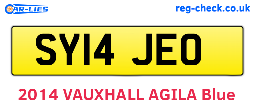 SY14JEO are the vehicle registration plates.