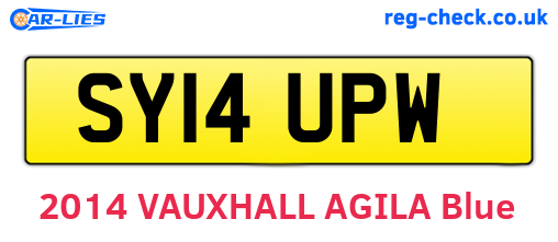 SY14UPW are the vehicle registration plates.