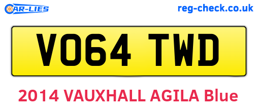 VO64TWD are the vehicle registration plates.