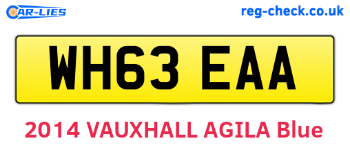 WH63EAA are the vehicle registration plates.