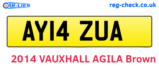 AY14ZUA are the vehicle registration plates.