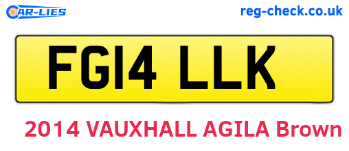 FG14LLK are the vehicle registration plates.