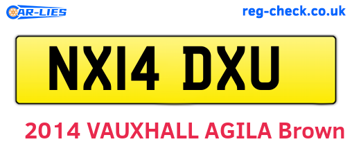 NX14DXU are the vehicle registration plates.