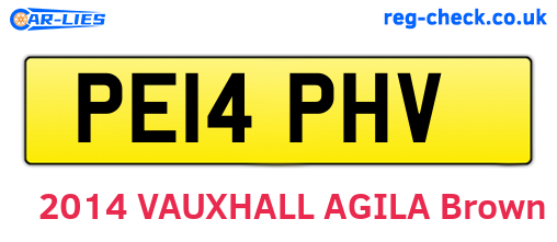 PE14PHV are the vehicle registration plates.