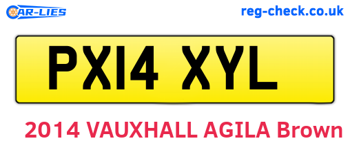 PX14XYL are the vehicle registration plates.