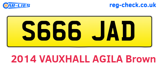 S666JAD are the vehicle registration plates.