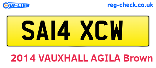 SA14XCW are the vehicle registration plates.