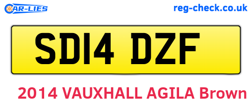 SD14DZF are the vehicle registration plates.