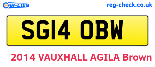 SG14OBW are the vehicle registration plates.