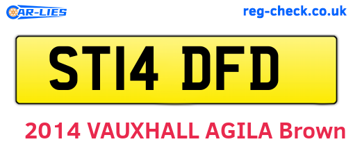 ST14DFD are the vehicle registration plates.