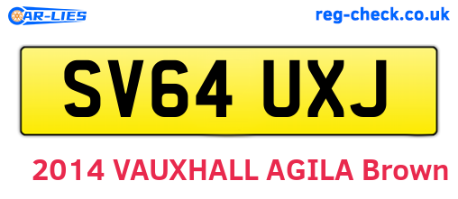 SV64UXJ are the vehicle registration plates.