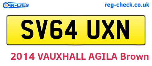 SV64UXN are the vehicle registration plates.