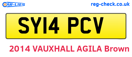 SY14PCV are the vehicle registration plates.
