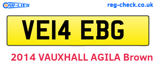 VE14EBG are the vehicle registration plates.