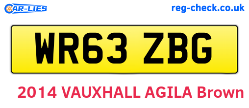 WR63ZBG are the vehicle registration plates.