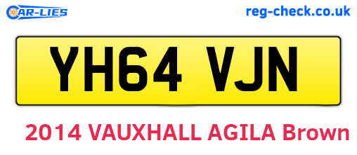 YH64VJN are the vehicle registration plates.