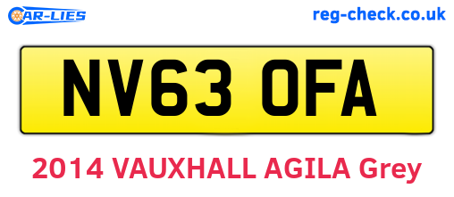NV63OFA are the vehicle registration plates.