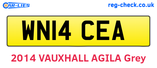 WN14CEA are the vehicle registration plates.