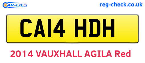 CA14HDH are the vehicle registration plates.
