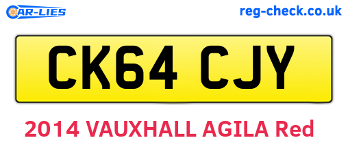 CK64CJY are the vehicle registration plates.