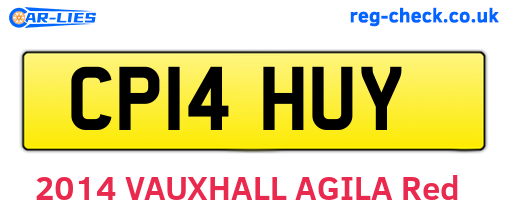 CP14HUY are the vehicle registration plates.