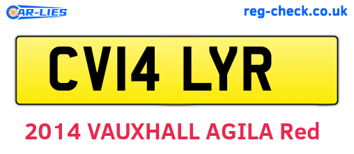 CV14LYR are the vehicle registration plates.