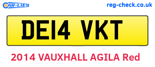 DE14VKT are the vehicle registration plates.