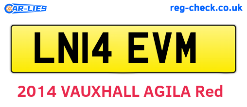 LN14EVM are the vehicle registration plates.