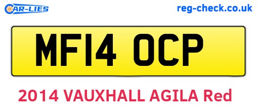 MF14OCP are the vehicle registration plates.