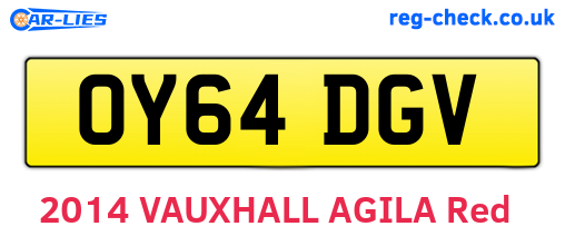 OY64DGV are the vehicle registration plates.