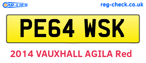 PE64WSK are the vehicle registration plates.