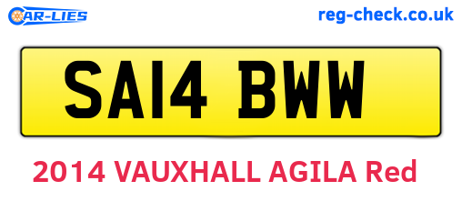 SA14BWW are the vehicle registration plates.