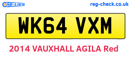 WK64VXM are the vehicle registration plates.