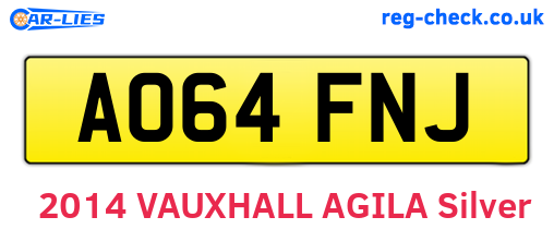 AO64FNJ are the vehicle registration plates.