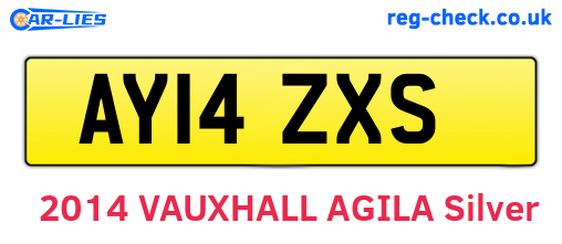 AY14ZXS are the vehicle registration plates.