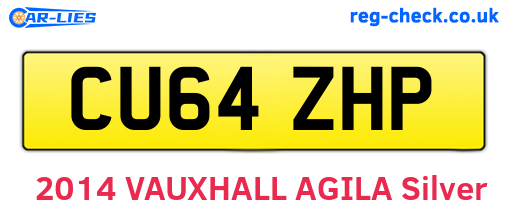 CU64ZHP are the vehicle registration plates.