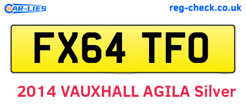 FX64TFO are the vehicle registration plates.