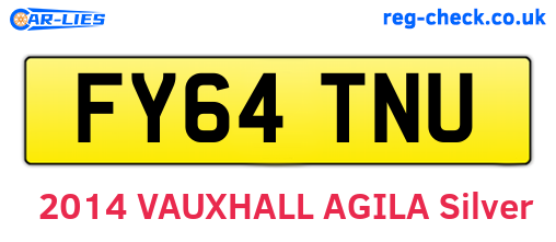 FY64TNU are the vehicle registration plates.