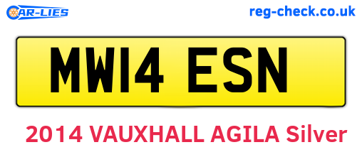 MW14ESN are the vehicle registration plates.