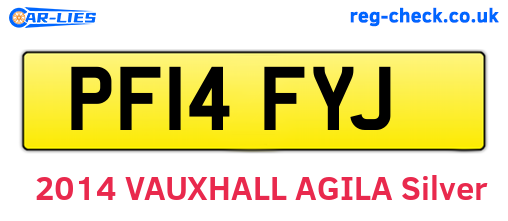 PF14FYJ are the vehicle registration plates.