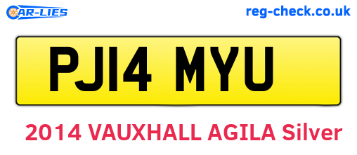 PJ14MYU are the vehicle registration plates.