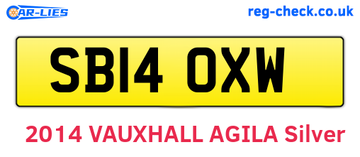 SB14OXW are the vehicle registration plates.