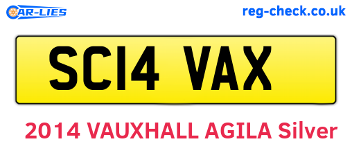 SC14VAX are the vehicle registration plates.