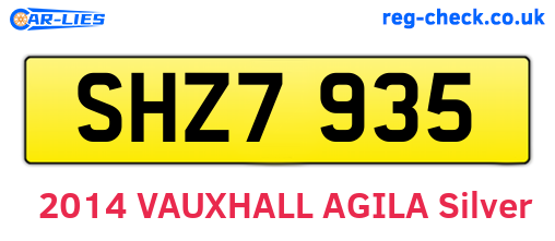 SHZ7935 are the vehicle registration plates.