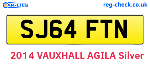 SJ64FTN are the vehicle registration plates.
