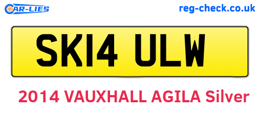 SK14ULW are the vehicle registration plates.