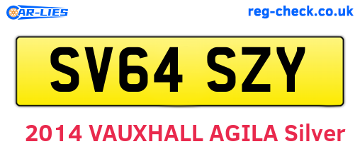 SV64SZY are the vehicle registration plates.