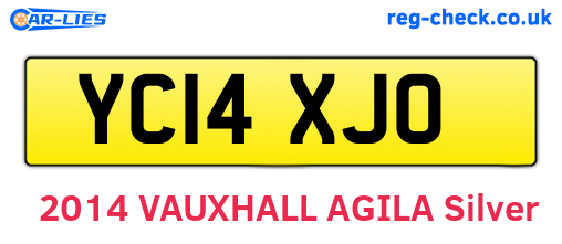 YC14XJO are the vehicle registration plates.