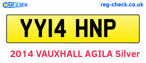 YY14HNP are the vehicle registration plates.