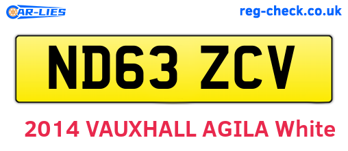 ND63ZCV are the vehicle registration plates.